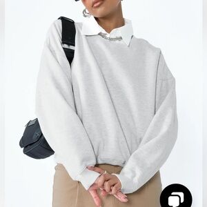 Princess Polly Gray Collared Sweater